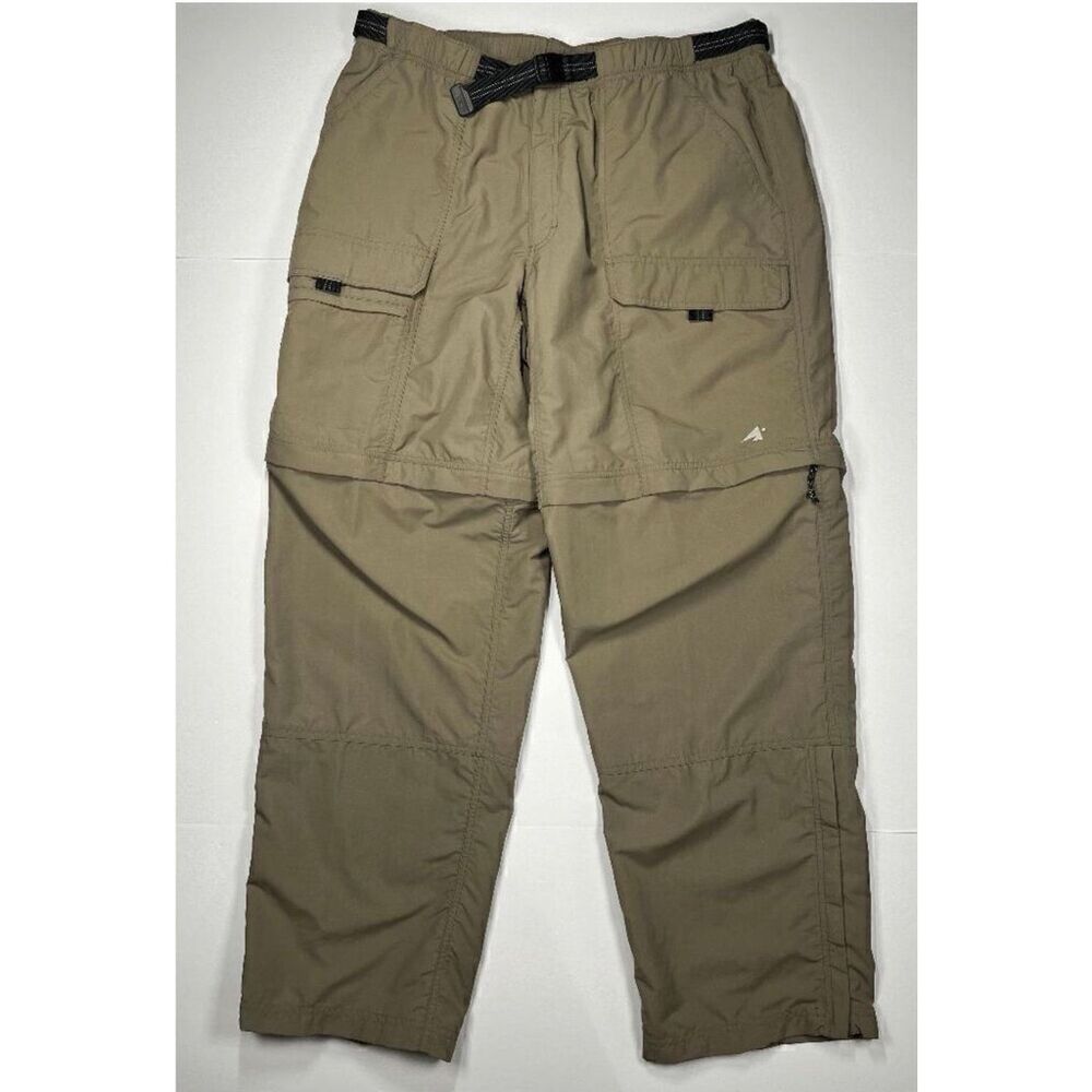 EMS Eastern Mountain Sports Convertible Hiking Pants Mens Size 38 Nylon Khaki